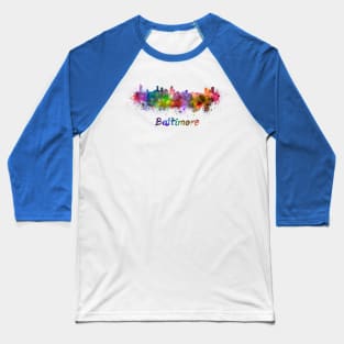 Baltimore skyline in watercolor Baseball T-Shirt